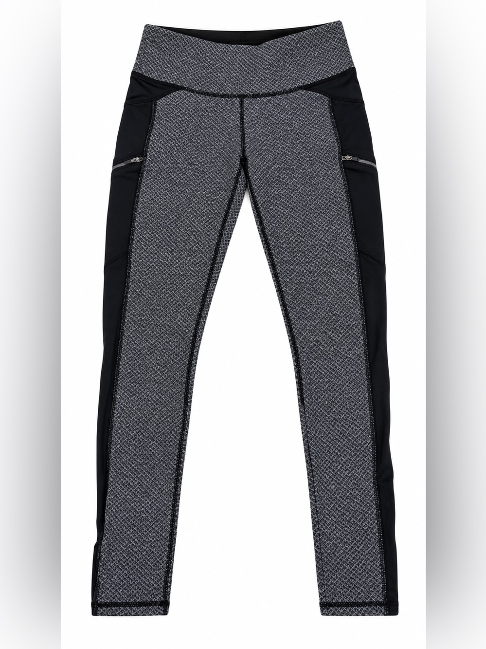 Athleta Black and Gray Patterned High-Rise Performance Leggings XS